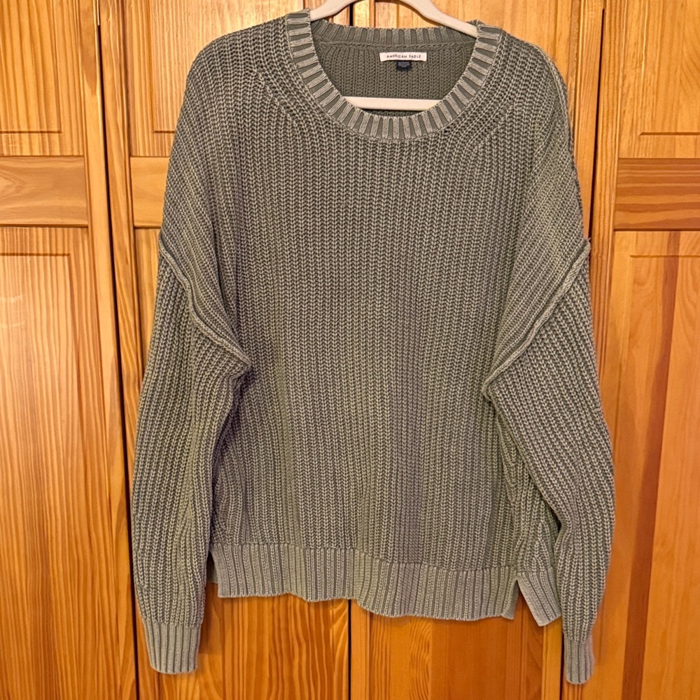 American Eagle Outfitters Olive Crewneck Sweater